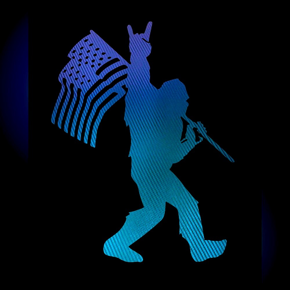 American BigFoot decal 6inch Carbon Fiber iridescent chameleon vinyl!Custom Made